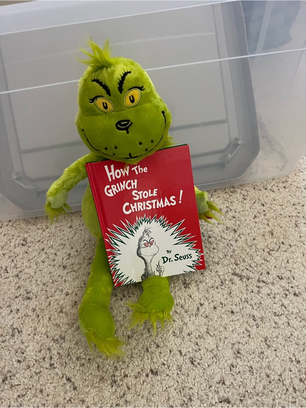 NWT Grinch Plush with Dr Seuss book
